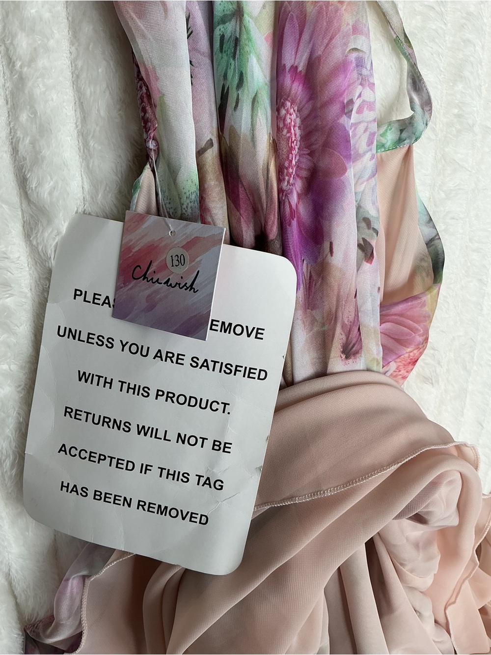 Chicwish | Sunflower Blossom Watercolor Chiffon Maxi Slip Dress Size Large - Picture 8 of 8